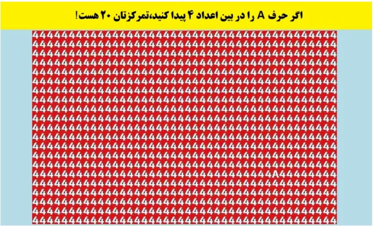 اگر A را در تصویر بیابید نابغه هستید | تست هوش امروز را اصلا از دست ندهید